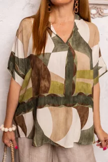 Geometria khaki blúz 