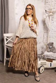 Áttört kötött felső - bézs 