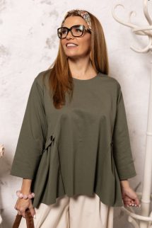 Stílusos , fekete gombos felső - khaki 