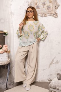 Barokk mintás felső - türkiz mintás 