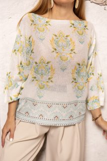 Barokk mintás felső - türkiz mintás 