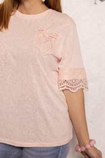 Csipkezsebes felső - púder 