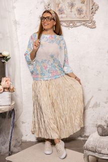 Tavaszi mintázott felső - kék színvilág