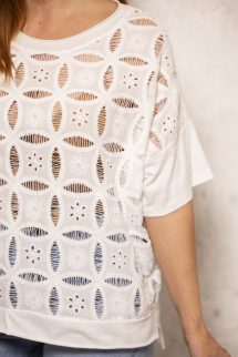 Madeira mintás , áttört felső - fehér 