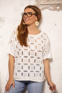 Madeira mintás , áttört felső - fehér 