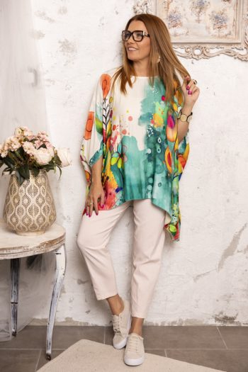 Mesevirág lepel felső - türkiz 