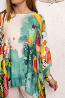 Mesevirág lepel felső - türkiz 