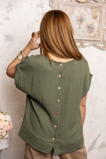 Hátán gombos felső - khaki 