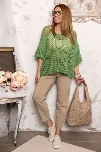 Lyukacsos , kötött felső - zöld 