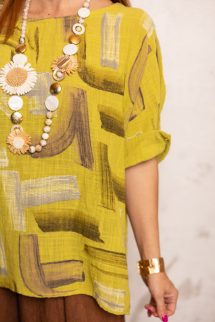 Absztrakt mintás , gézes felső - zöld 