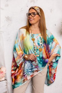 Magnólia lepel felső - türkiz színvilág 