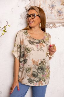 Khaki virágos felső 