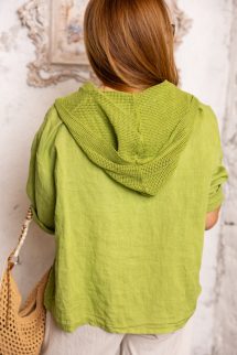 Kapucnis len felső - zöld 