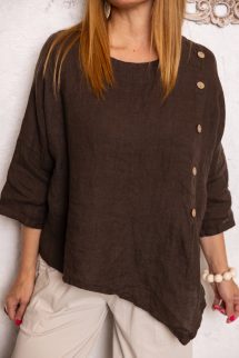 Fagombos len felső - csokibarna 