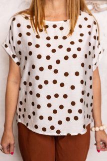 Pöttyös felső - barna/fehér 