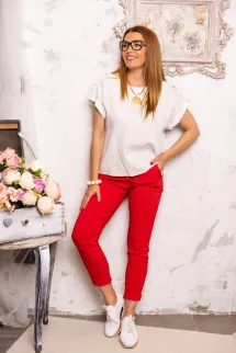 Vállán gombos felső - fehér