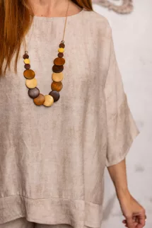 Batikolt hatású lepel felső - bézs 