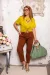 Csavart aljú basic felső - lime 