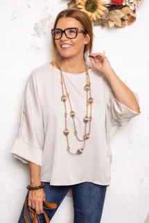 Elegáns lepel felső - krém 
