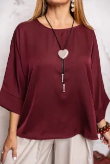Elegáns lepel felső - bordó