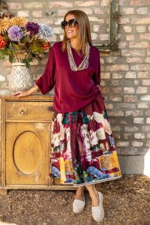 Kocka fazonú felső - bordó 