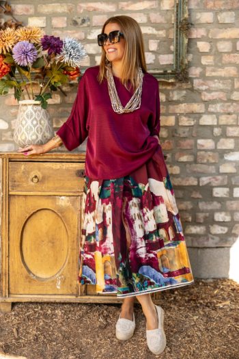 Kocka fazonú felső - bordó 