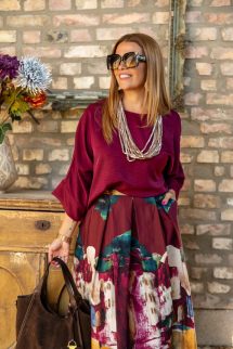 Kocka fazonú felső - bordó 