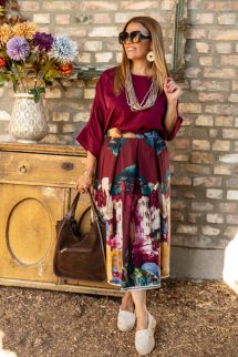 Kocka fazonú felső - bordó 