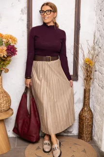 Fodros nyakú basic garbó - bordó