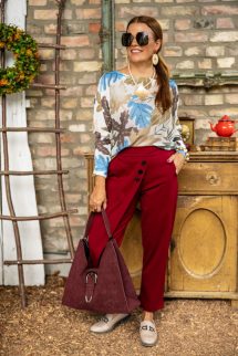 Indián nyár kötött felső - barna/kék