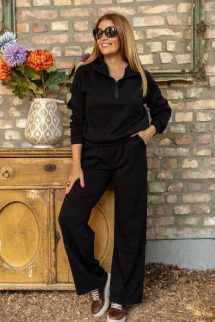 Kapucnis, lezser felső - fekete