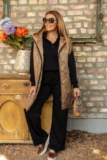 Kapucnis, lezser felső - fekete