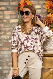 Puha felső - bordó levél 