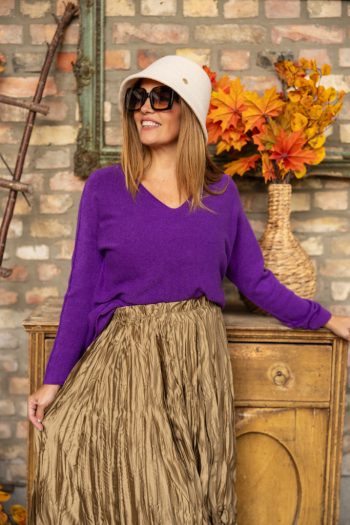 Puha, V-nyakú , lezser felső - lila