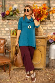 Sálnyakas felső - petrolkék