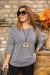 Puha , kerek nyakú felső - szürke 