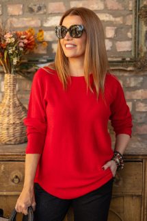 Puha , kerek nyakú felső - piros