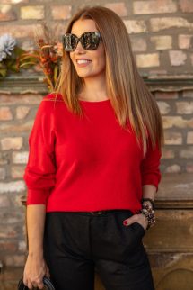 Puha , kerek nyakú felső - piros