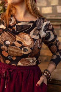 Színes kör, geo felső - fekete