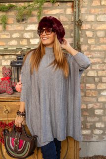 Csavart lepel felső - szürke 