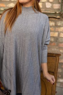 Csavart lepel felső - szürke 