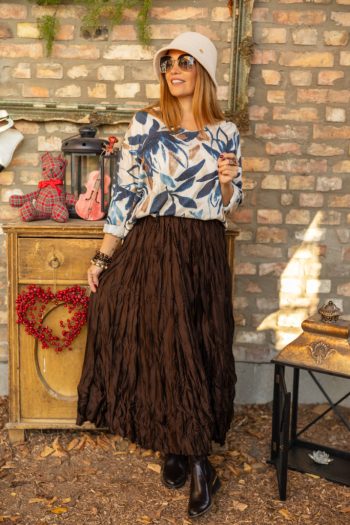 Kék virágos , puha felső 