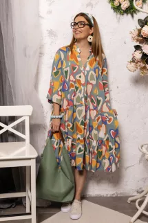 Kerek rattan fülbevaló - bézs