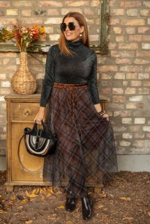 Csillogószálas garbó - fekete 