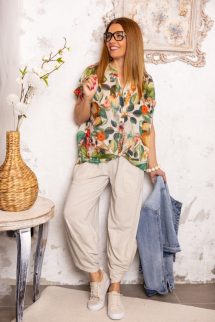 Színes , rövid ujjú ing - zöld 