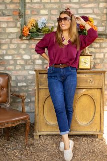 Lapolt aljú ing - bordó