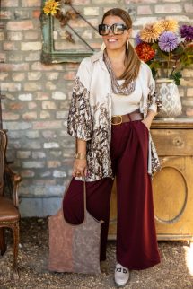 Barna motívumos ing 