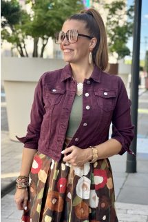 Bordó farmer kabát 