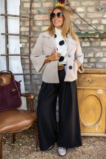 Galléros Audrey kabát - bézs