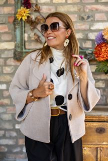 Galléros Audrey kabát - bézs